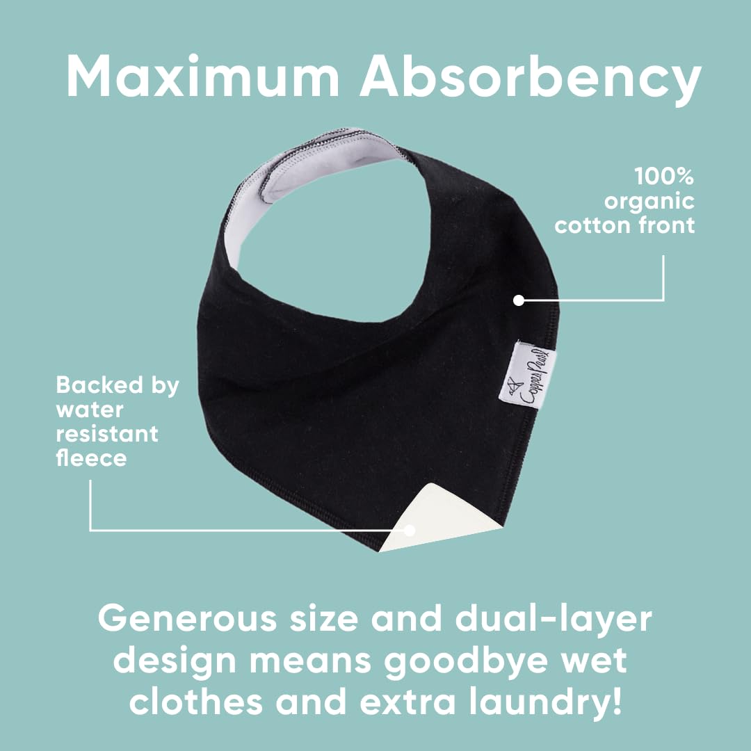Bandana Bibs Set of 4| -Black Basic