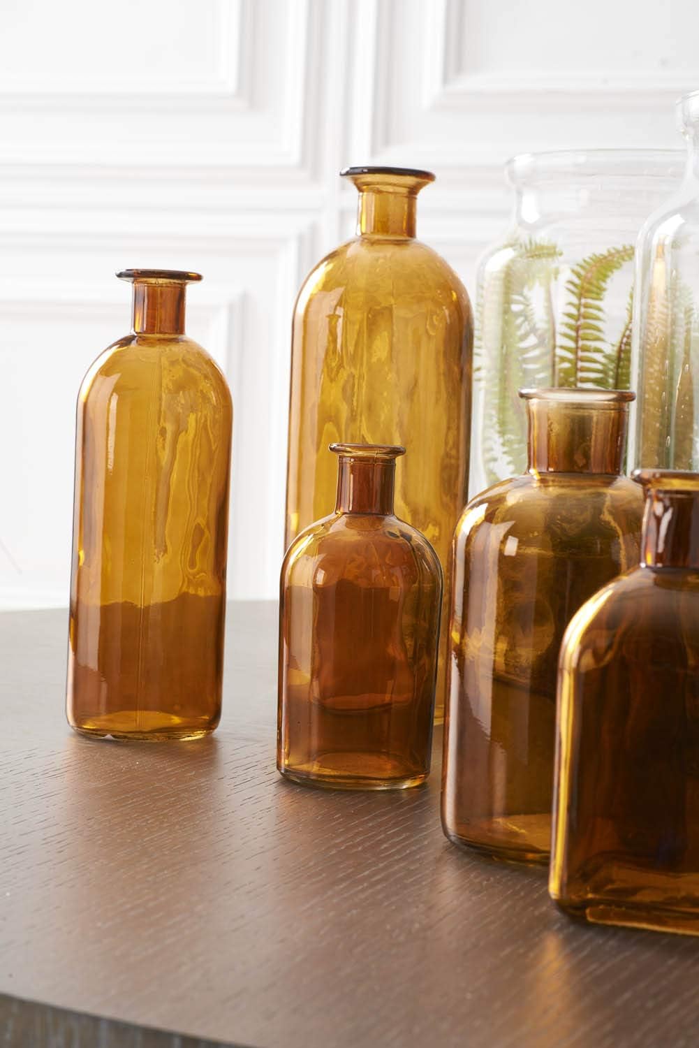 Amber 10 inch Glass Bottle