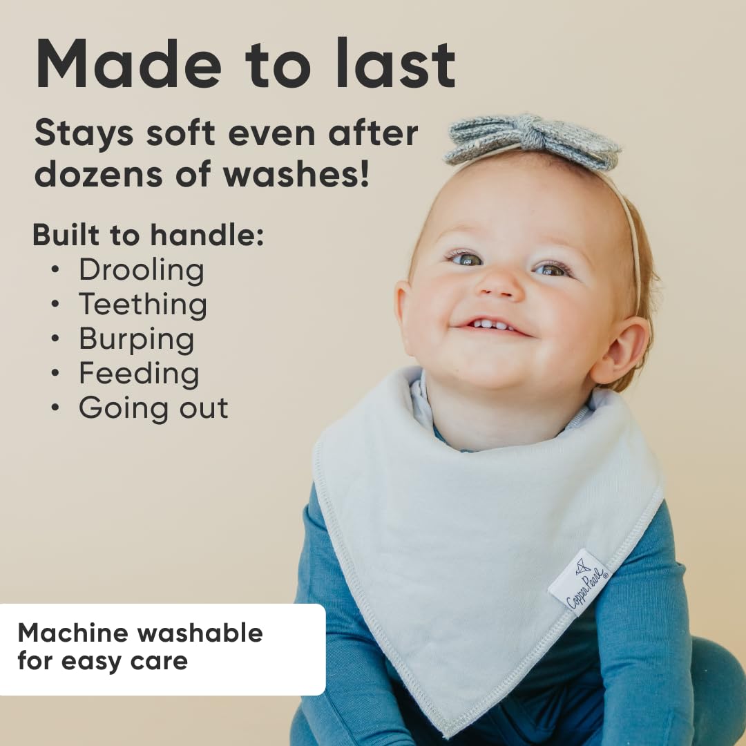 Bandana Bibs Set of 4 | Grey Basic