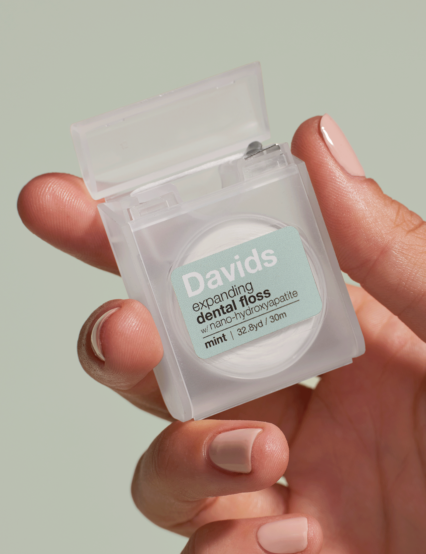 Davids Expanding Dental Floss / Refillable Dispenser / Mint