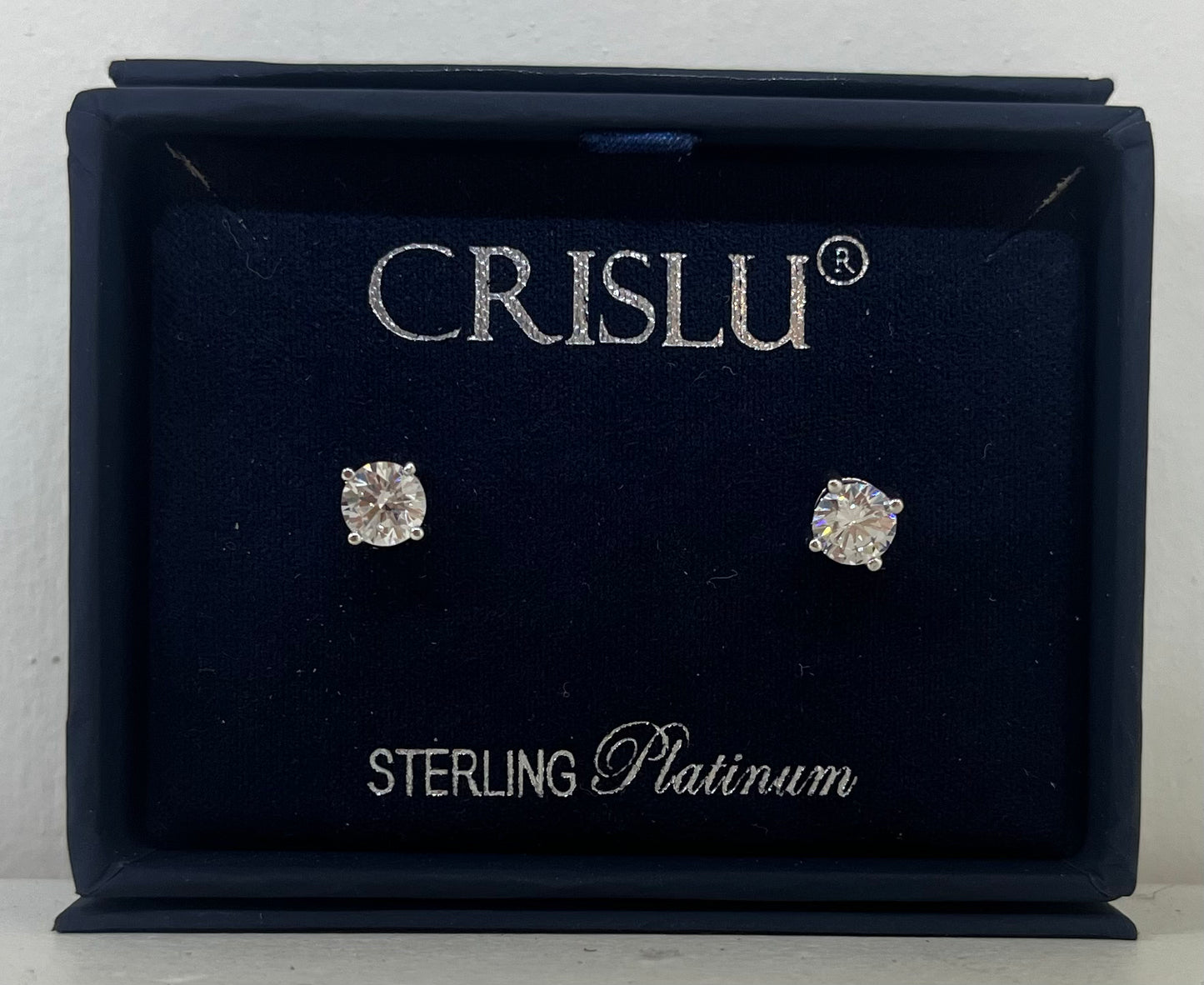 1.0 CTTW Crislu Cubic Zirconia Stud Earrings in Platinum