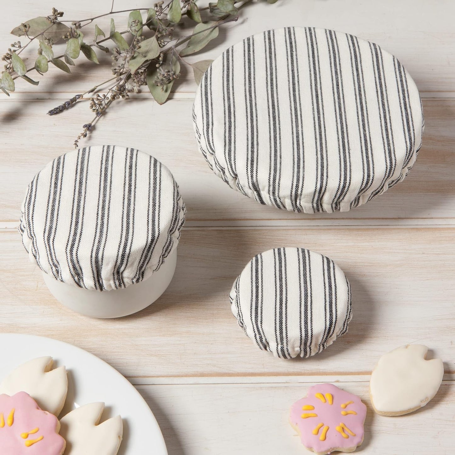 Bowl Cover Mini Set/3 Ticking