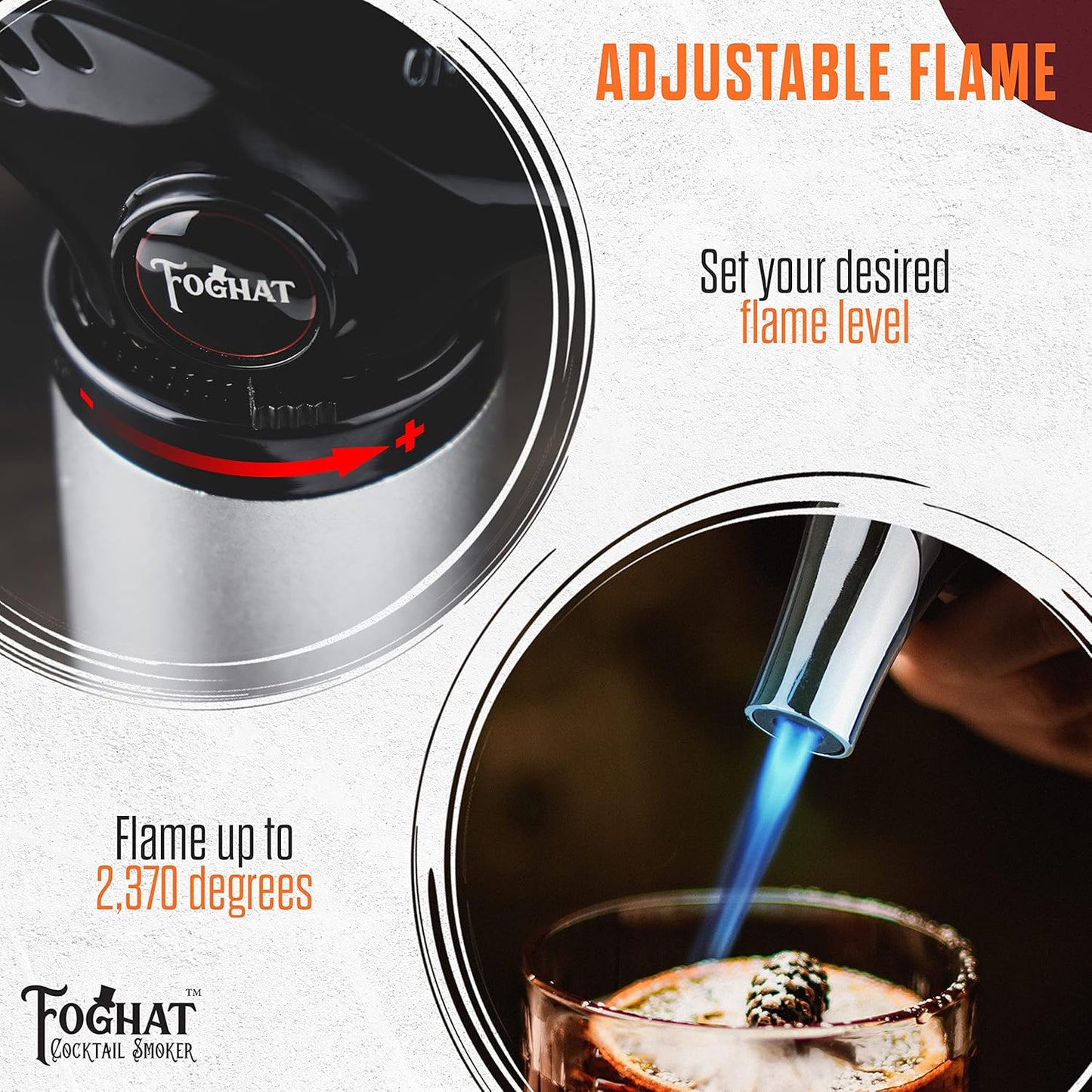 Foghat Cocktail Smoker Kit Drink Smoker Torch / Culinary Butane Smoking Gun