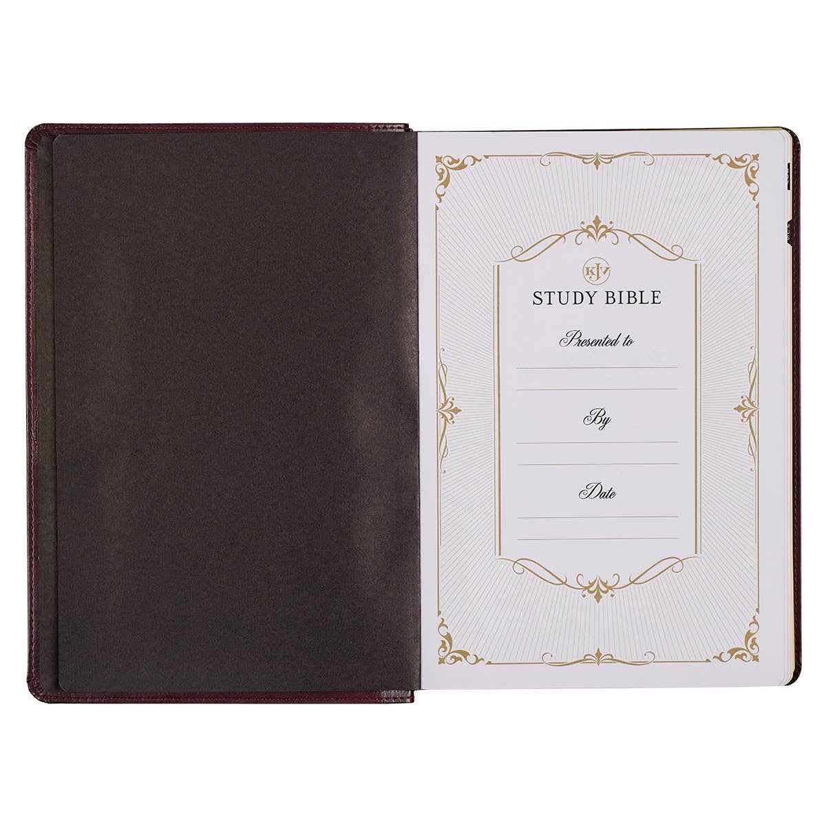 KJV Study Bible LP Faux Leather, Burgundy/Toffee