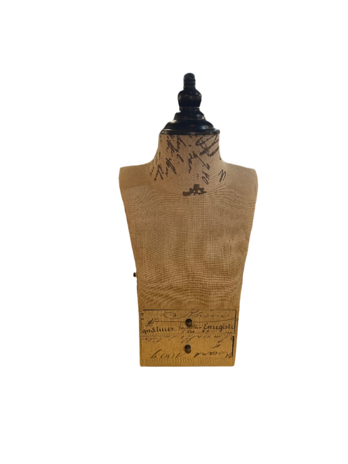Beige Linen Jewelry Bust