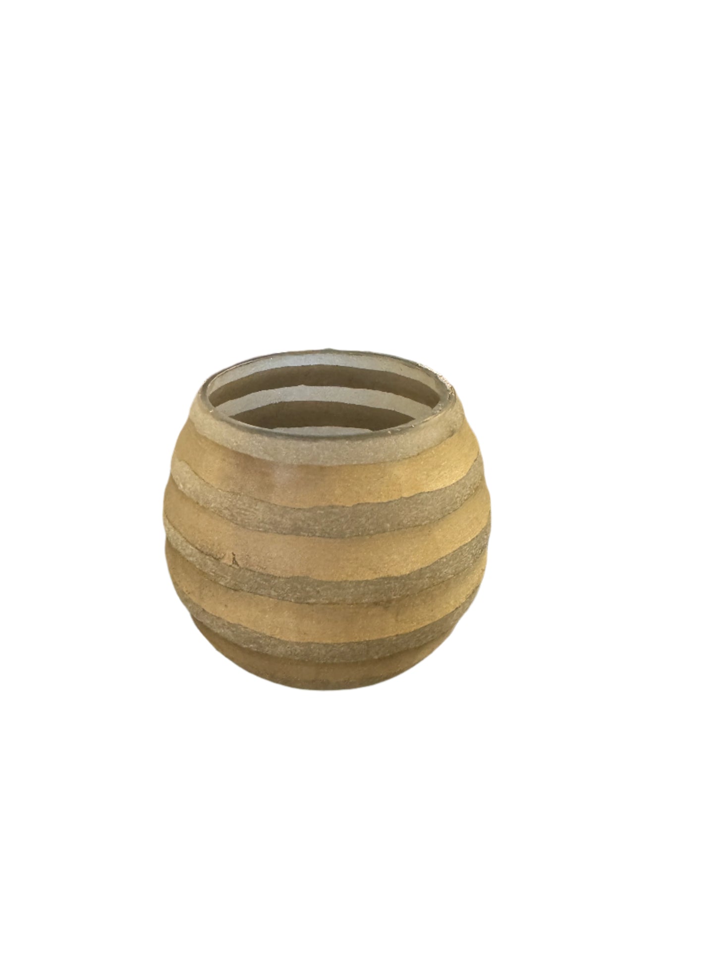 Gray Votive w/Gold Stripes