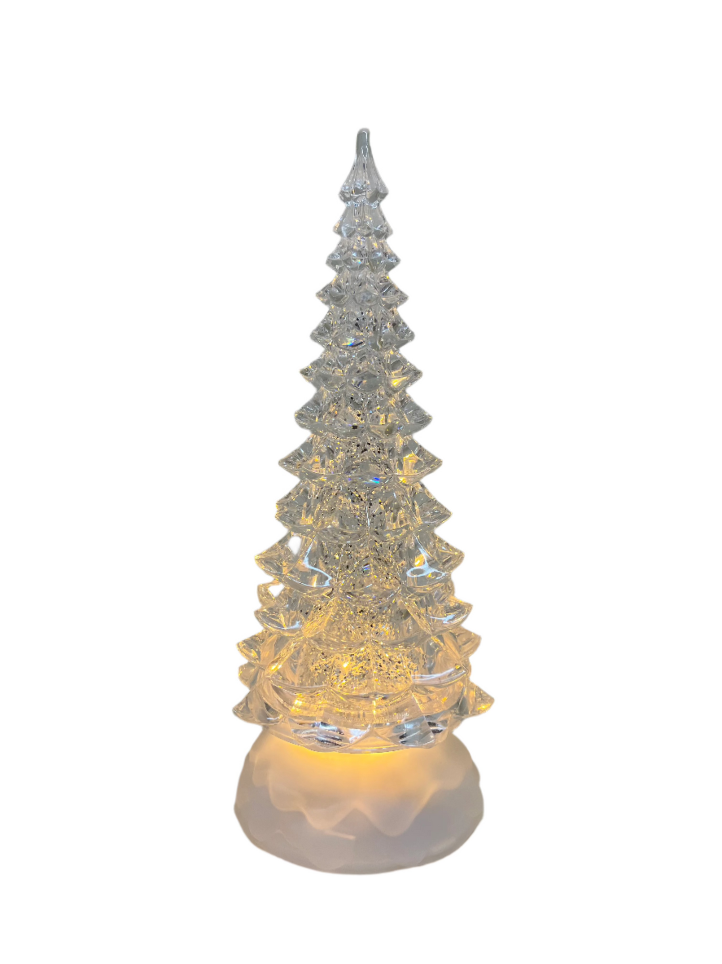 Clear Acrylic LED Tree w/Silver Swirling