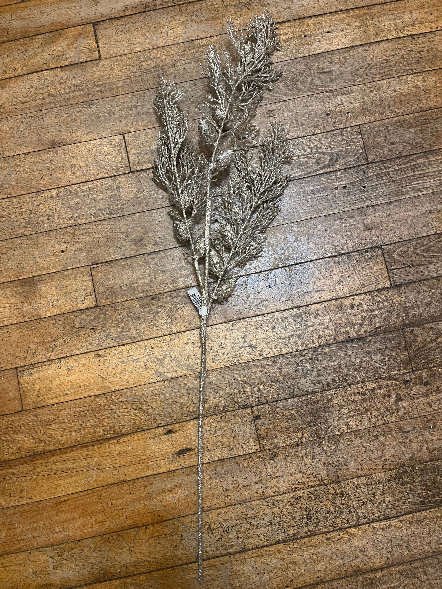 30” Champagne Glittered Cedar Pine w/Pinecones-54546A