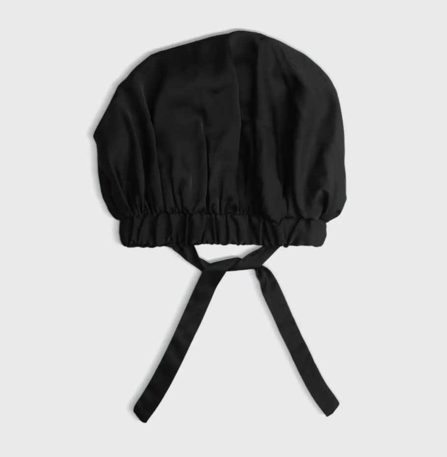 Sleep Scarf Bonnet Cap for Women Hair Wrap (Black)
