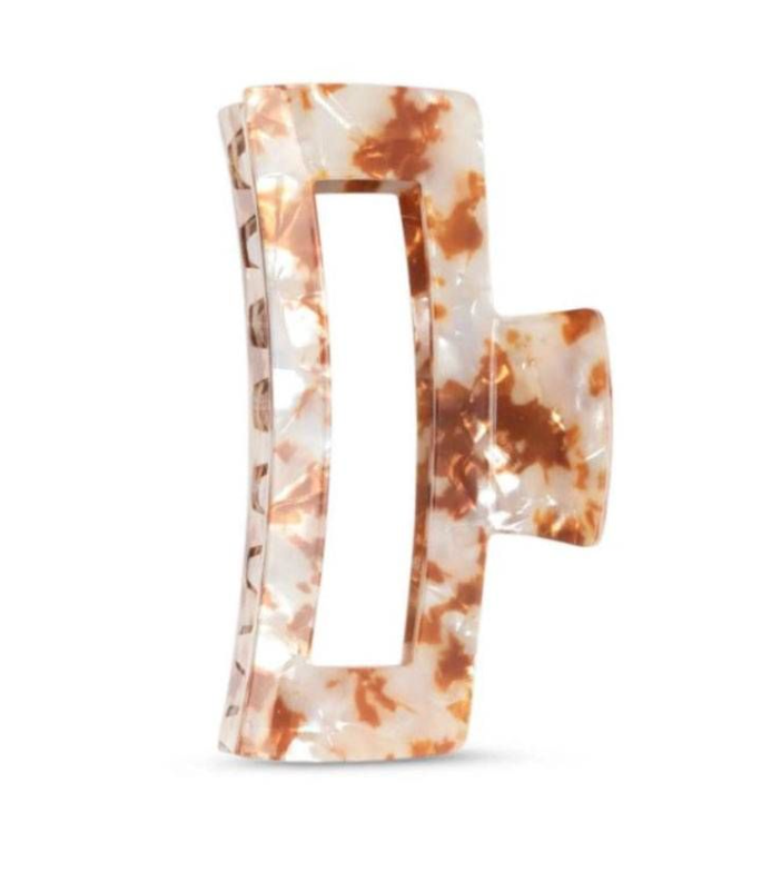 White & Brown Claw Clip