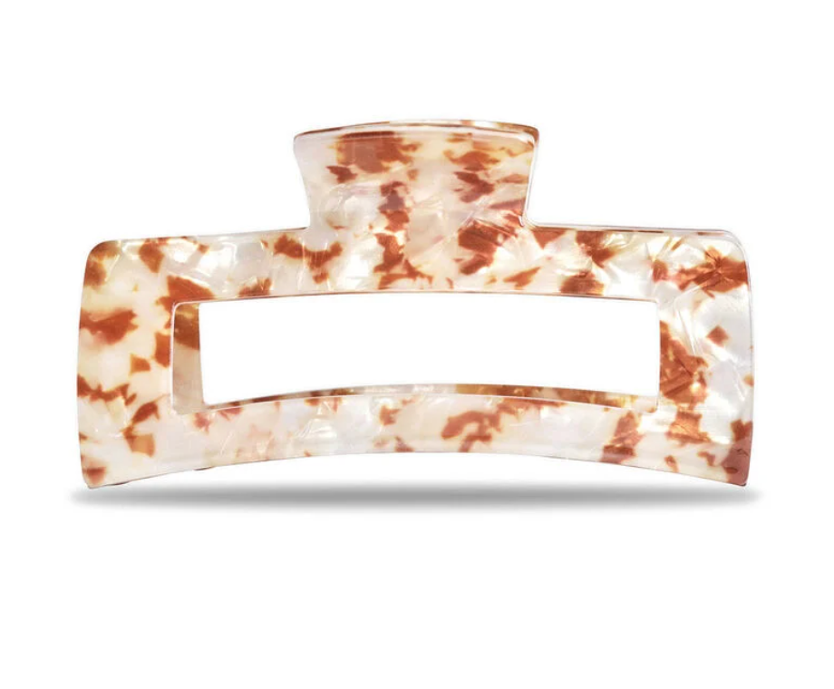 White & Brown Claw Clip