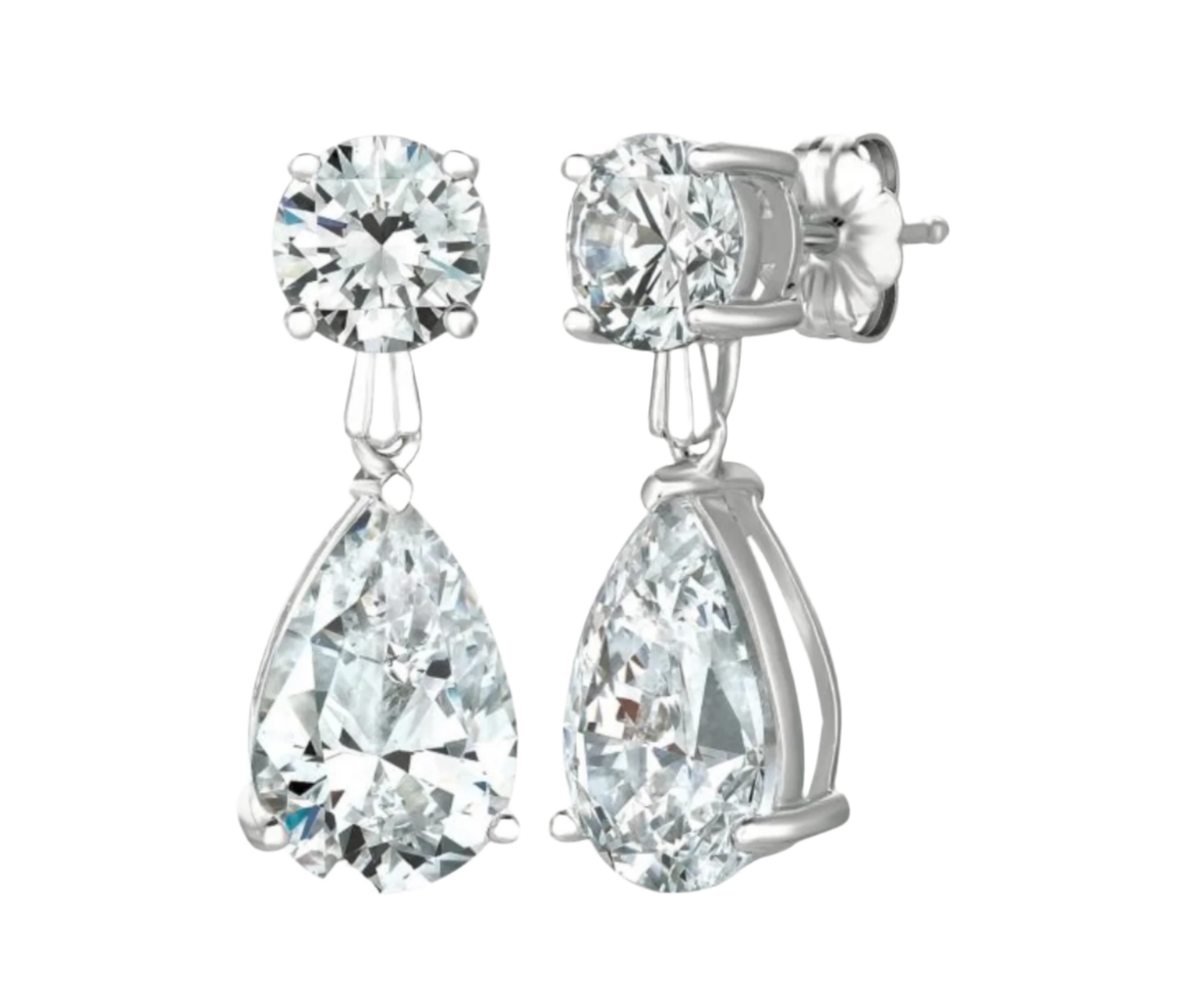 Cubic Zirconia Classic Pear Drop Stud Earrings