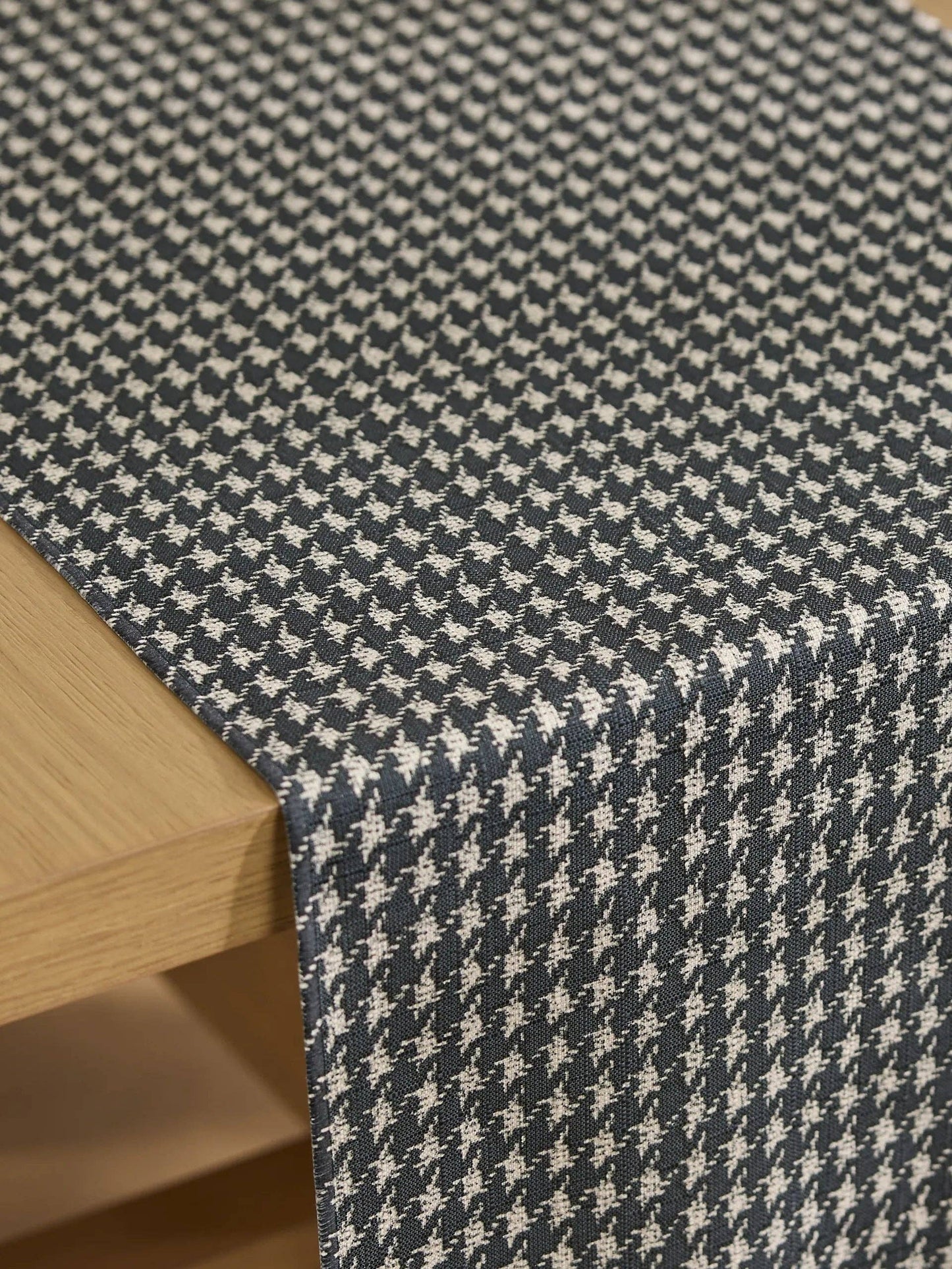 Houndstooth Black Table Runner: Small - 16" x 60"