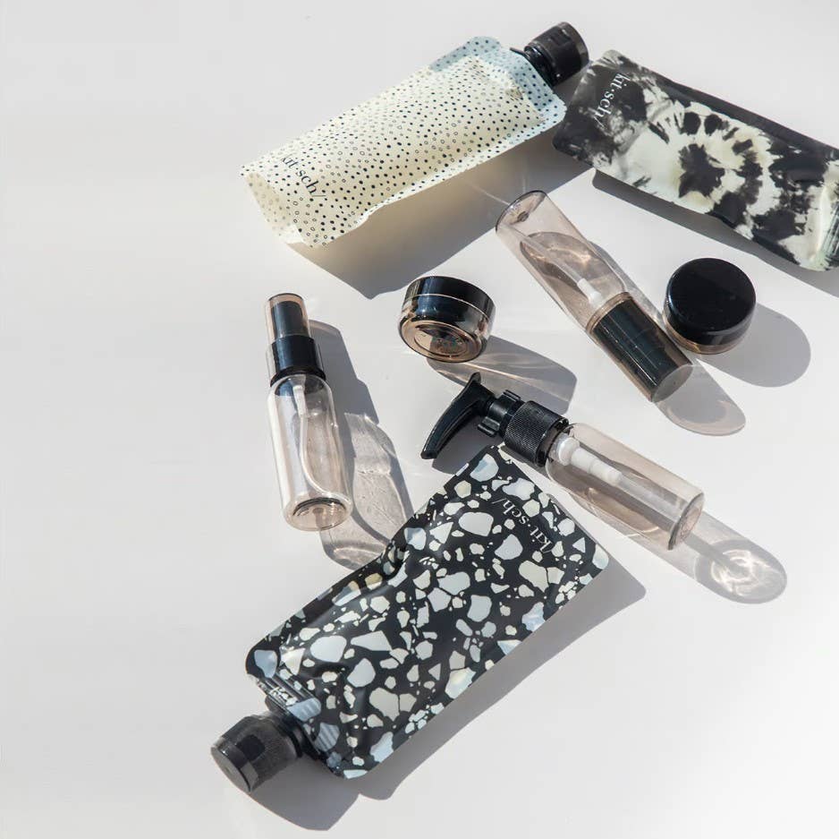 Refillable Ultimate Travel | 11pc Set - Black & Ivory