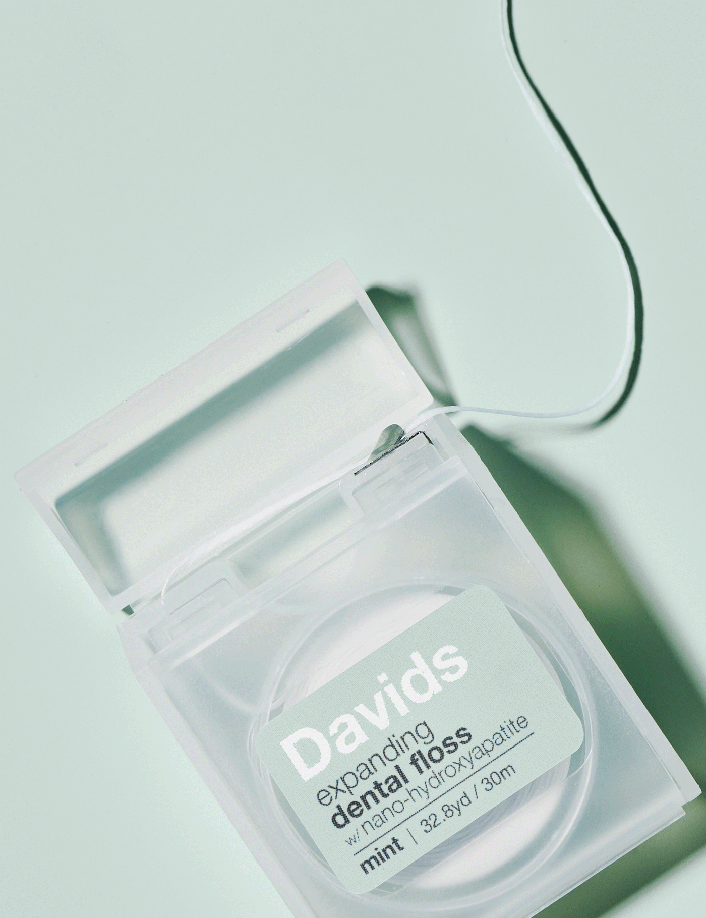 Davids Expanding Dental Floss / Refillable Dispenser / Mint