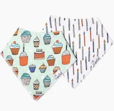 Bandana Bib - Confetti TWO Birthday Candles