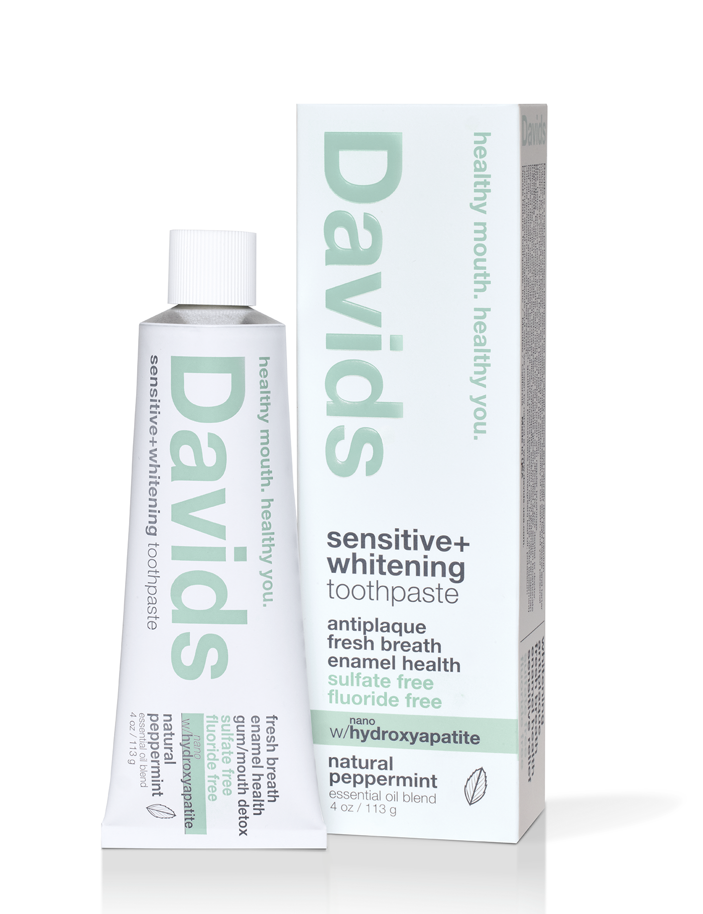 Davids Sensitive+Whitening Nano-Hydroxyapatite/ Natural Peppermint / 4 oz