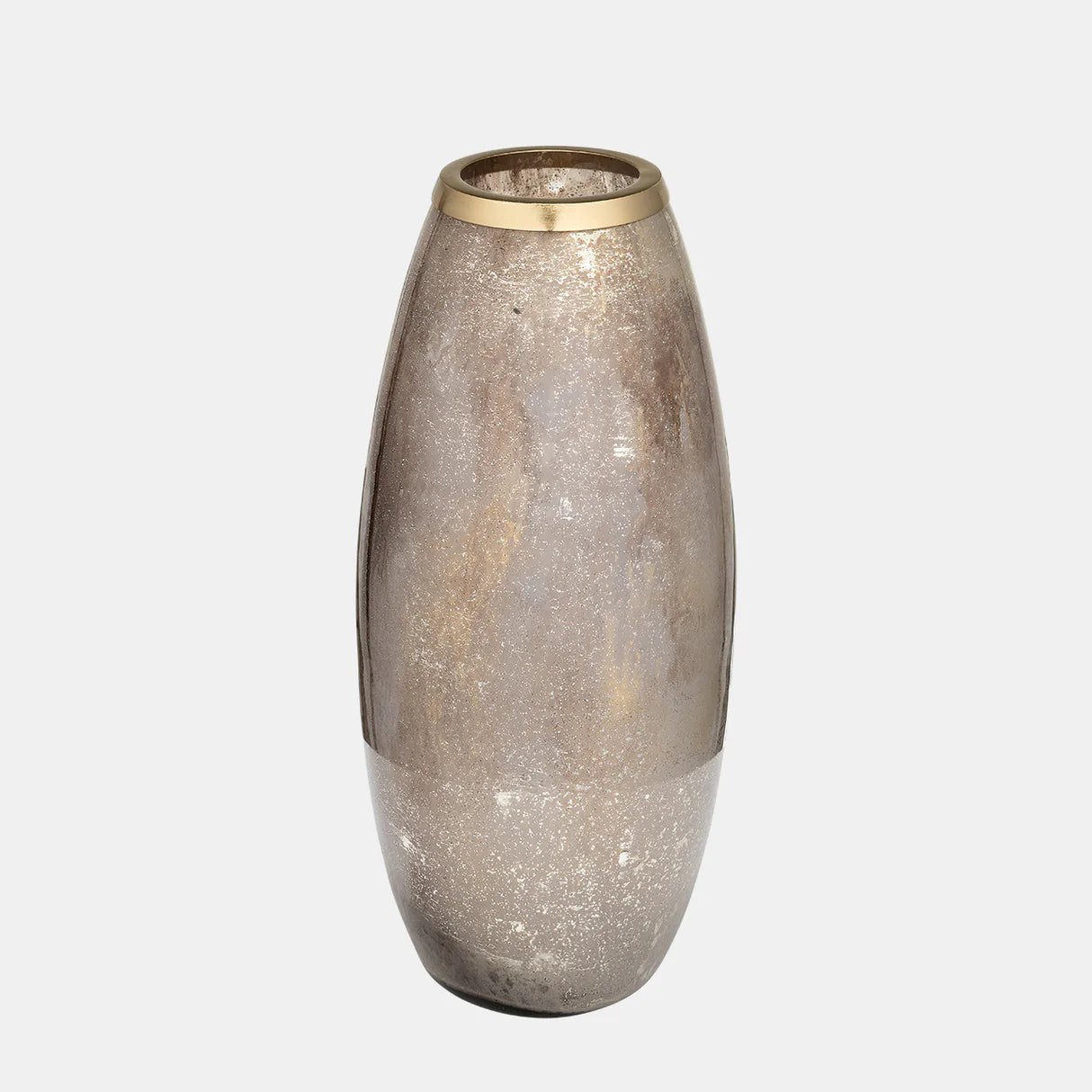 Glass Vase with Metal Ring