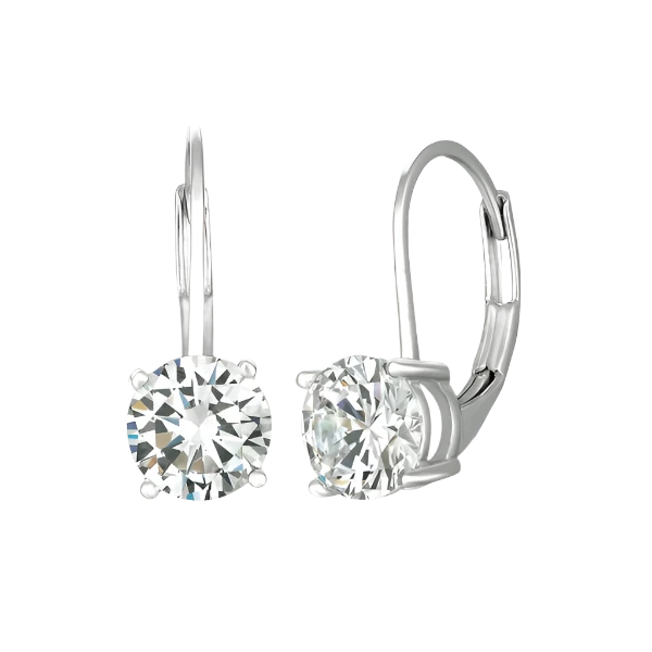 2.00 CTTW Cubic Zirconia Drop Earrings in Platinum