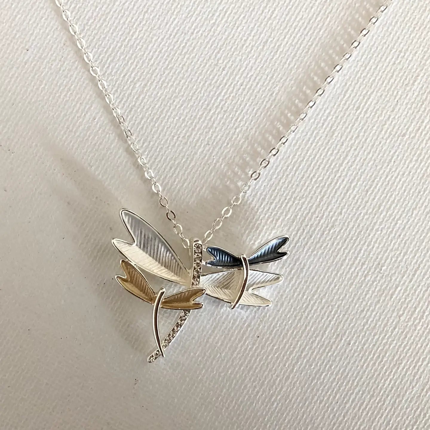 Triple Dragonfly Necklace In Box