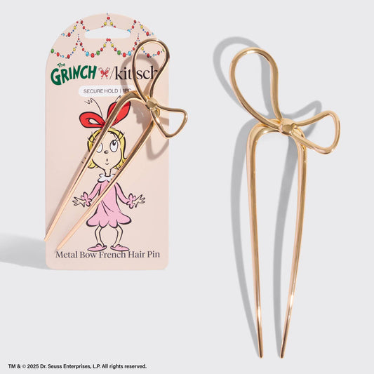 The Grinch x | Gold Bow French Hair Pin