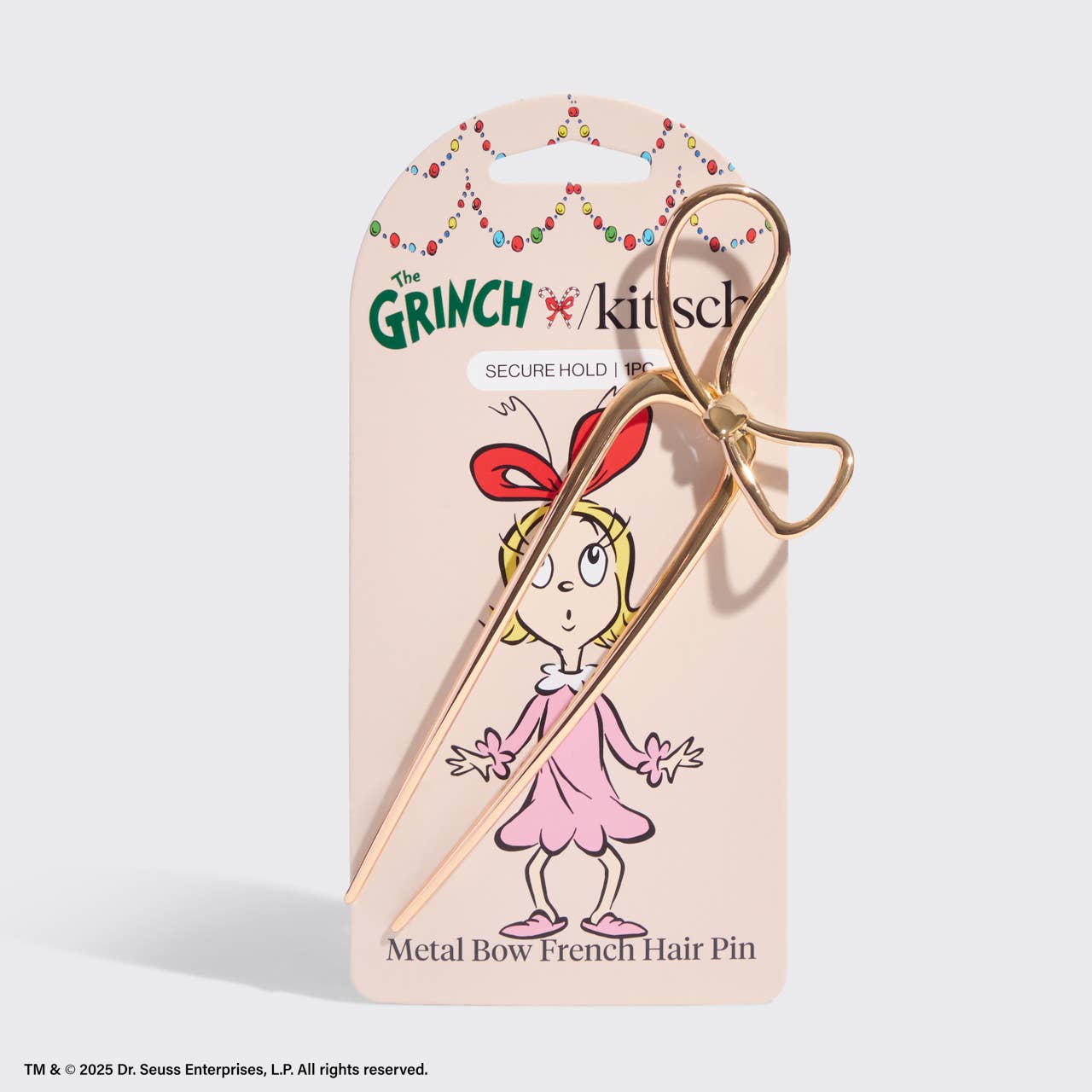 The Grinch x | Gold Bow French Hair Pin