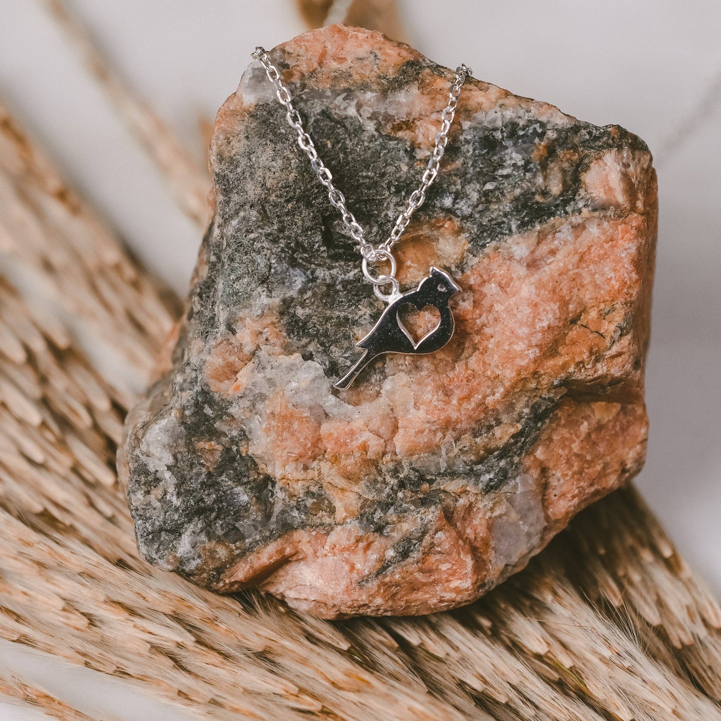 Sterling Cardinal Necklace:  Memorial Heaven Healing Bird: Sterling Silver