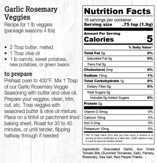 Garlic Rosemary|Veggie Seasoning