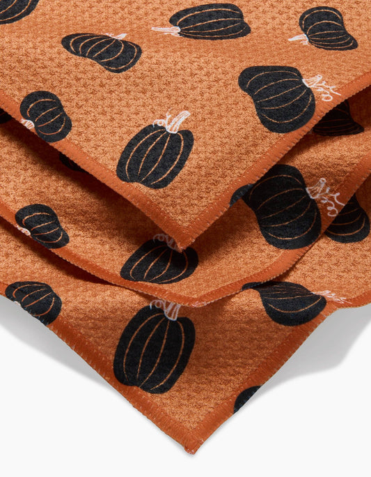 Halloween Black Pumpkins Dishcloth Set