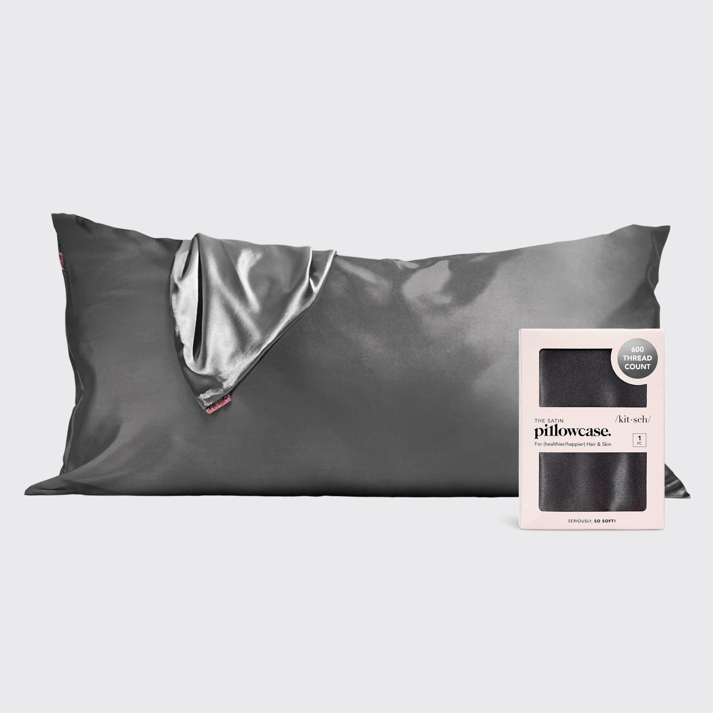 Satin King Pillowcase | Charcoal