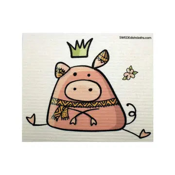 Sitting Pig swedish Dishcloth