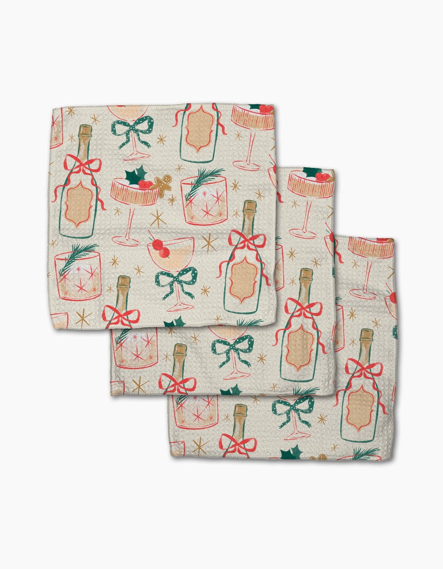 Christmas Cocktails Dishcloth Set