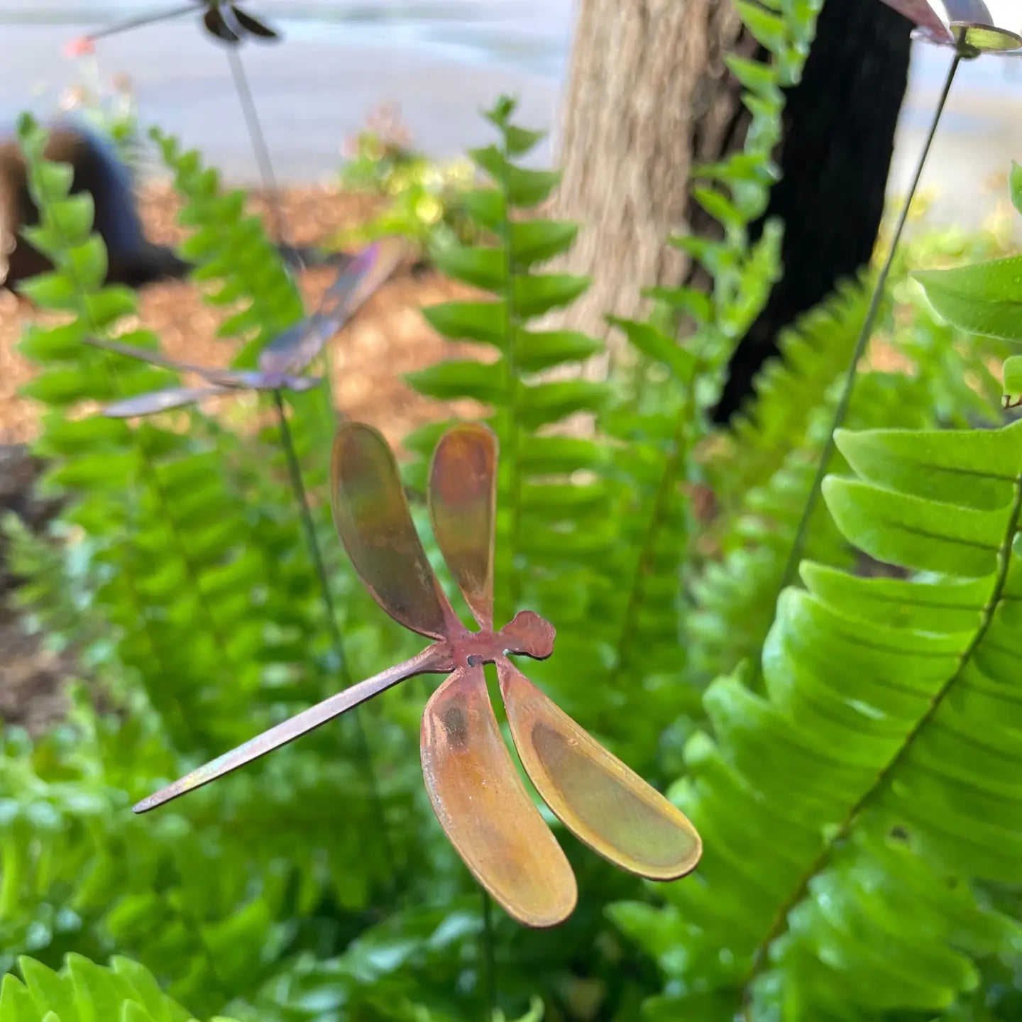 Medium Copper Dragonfly Garden Stake