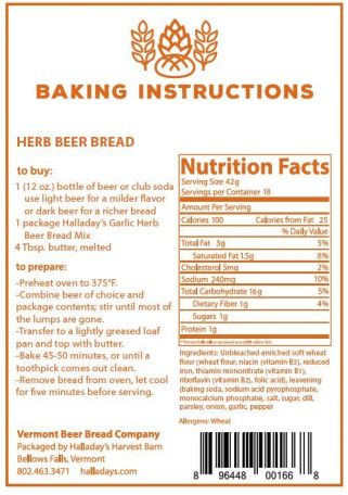 Vermont Garlic Herb Beer Bread