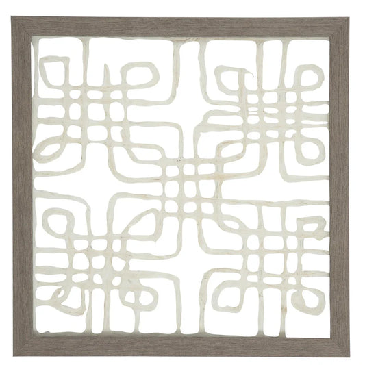 Abstract Wood Framed -Cream & Taupe
