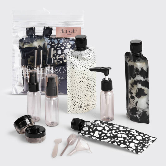Refillable Ultimate Travel | 11pc Set - Black & Ivory