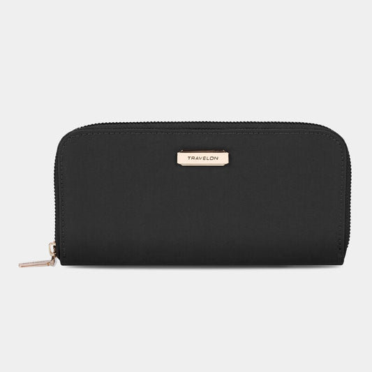 Single Zip Wallet-Black