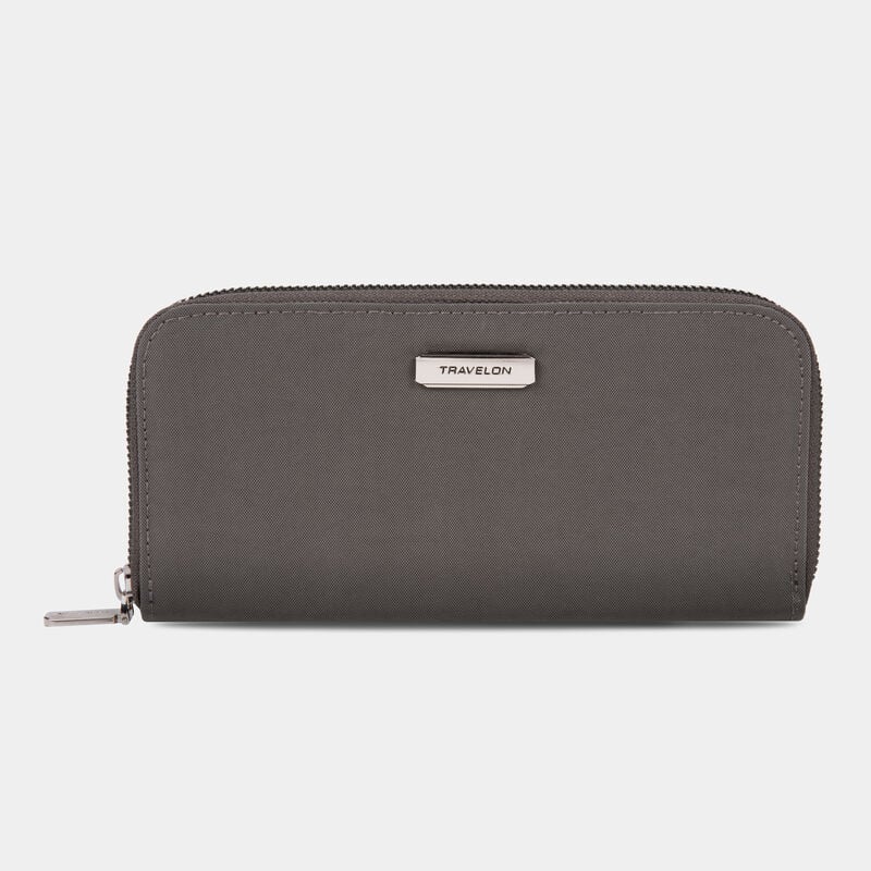 Single Zip Wallet- Gray