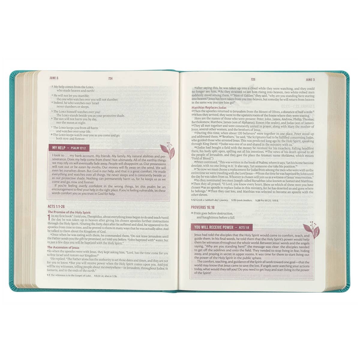 Devotional Bible NLT for Women Faux Leather, Teal