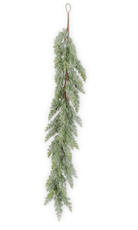 50” Powdered Real Touch Cedar Garland