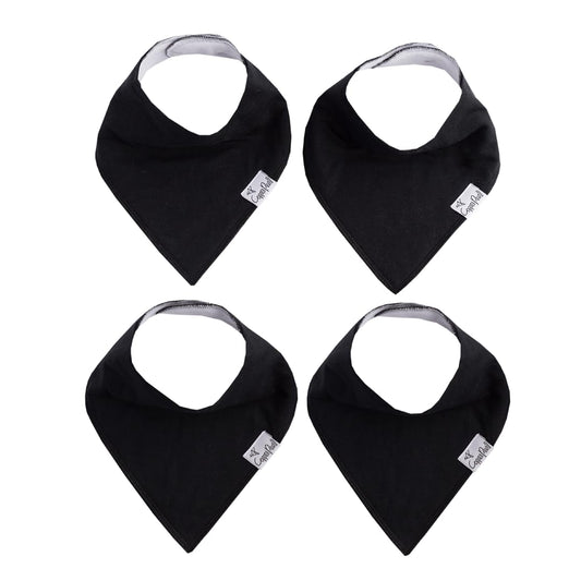 Bandana Bibs Set of 4| -Black Basic