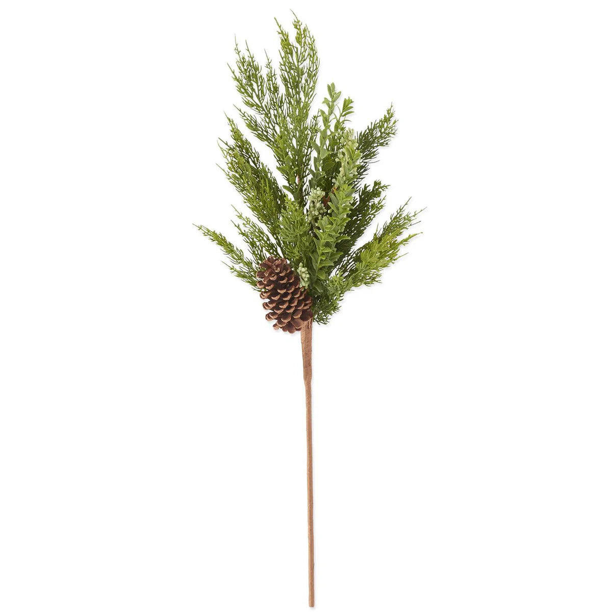 32 Inch Twig Pine & Myrtle Branch w/Green Berries and Pinecones