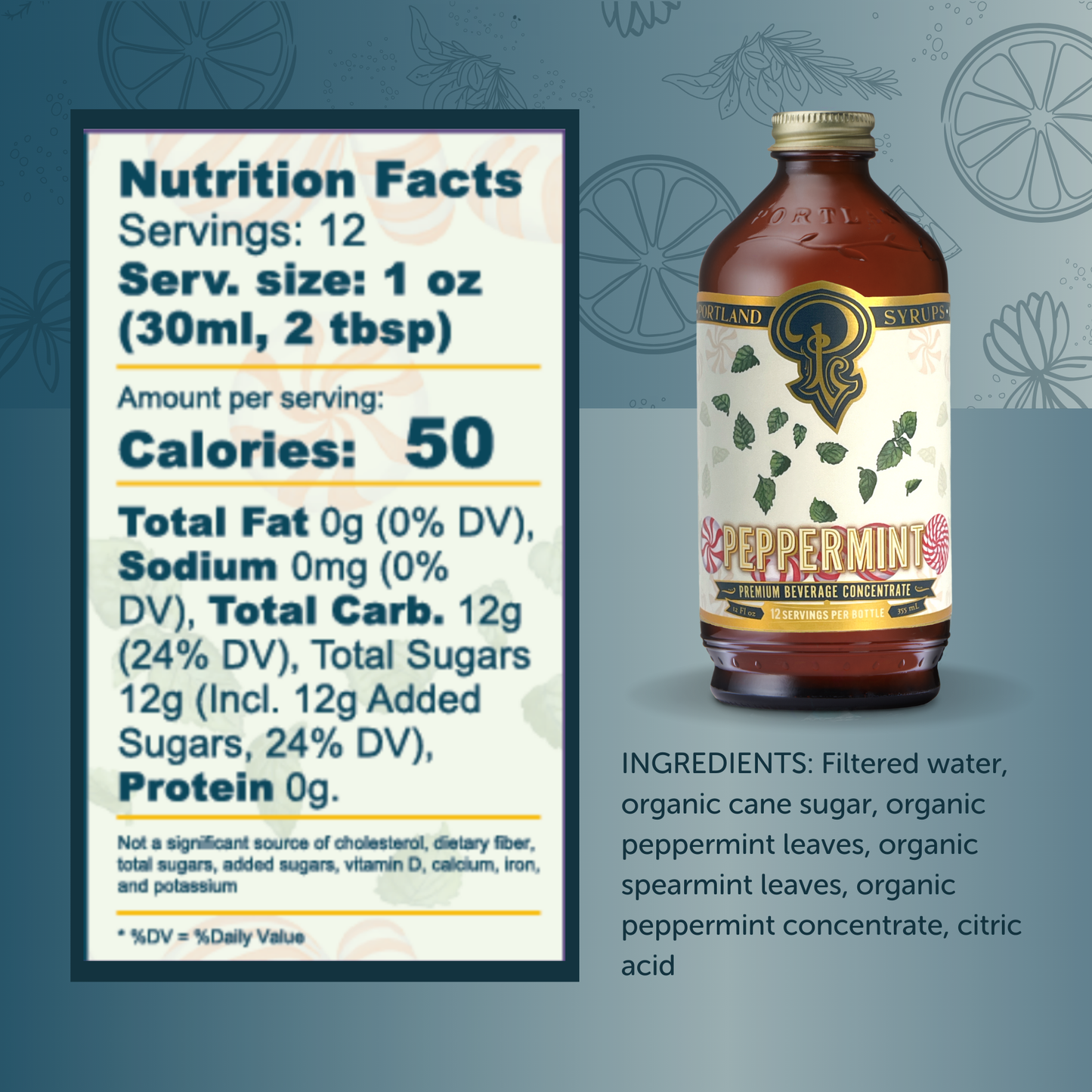 Peppermint Syrup 12 oz - Cocktail | Mocktail Beverage Mixer