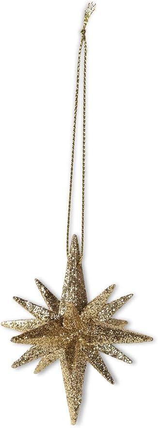 9 Point Gold Glitter Star Ornament