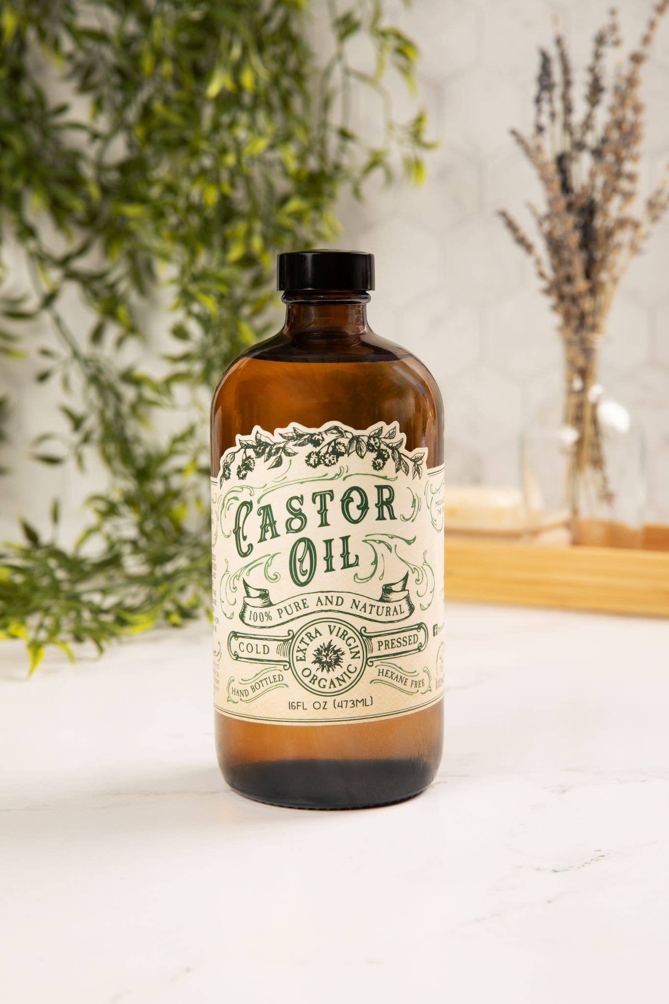 Organic Cold Pressed Castor Oil Hexane Free USA bottled: 2 oz