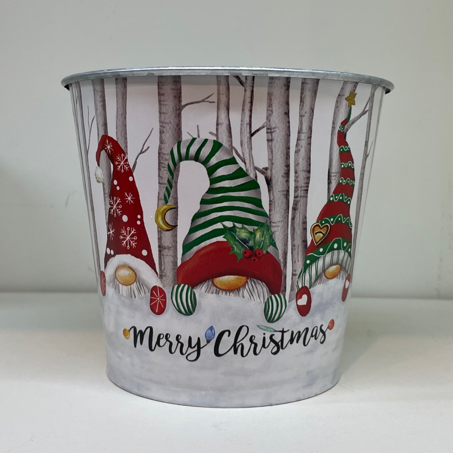 Merry Christmas Gnome Tin Pot