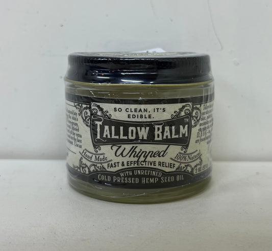 Tallow Balm-- Whipped w/Hemp Seed Oil- 2 oz Glass Container