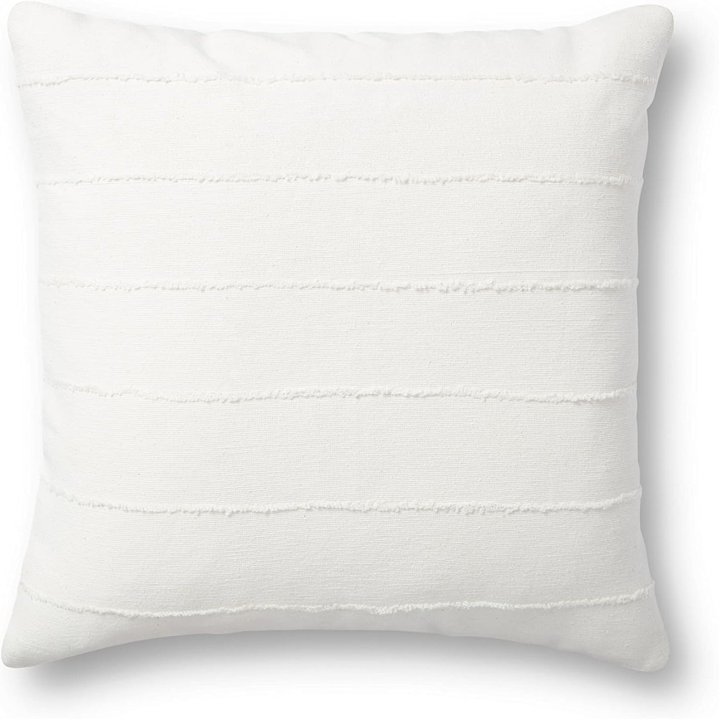 Dobby Ribbed 100% Cotton White Throw Pillow