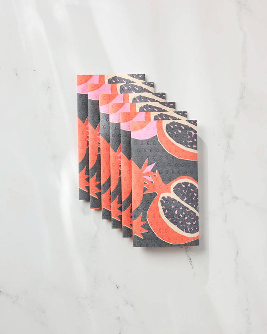 Graphic Pomegranates  |Not Paper Towel | Set of 6