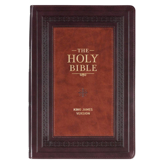 KJV Study Bible LP Faux Leather, Burgundy/Toffee